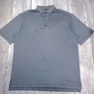 FootJoy Polo Shirt Mens XXL Grey Classic Fit Short Sleeve Striped Collar Golf